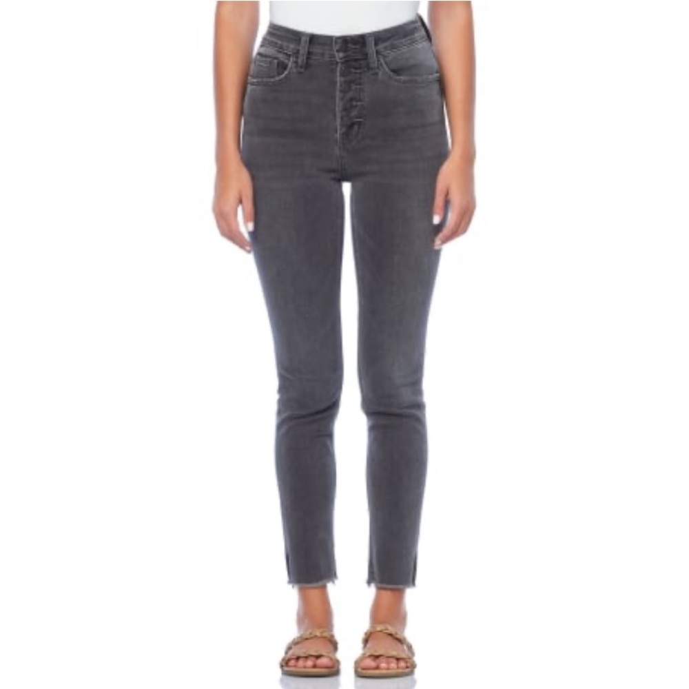 Flying Monkey High Rise Button Fly Ankle Skinny in Grey 28